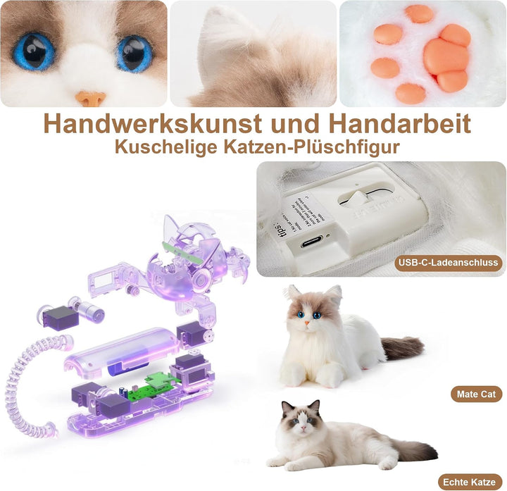 Chongker Interaktives Plüschtier Roboter Katze (Weiss), Weiss
