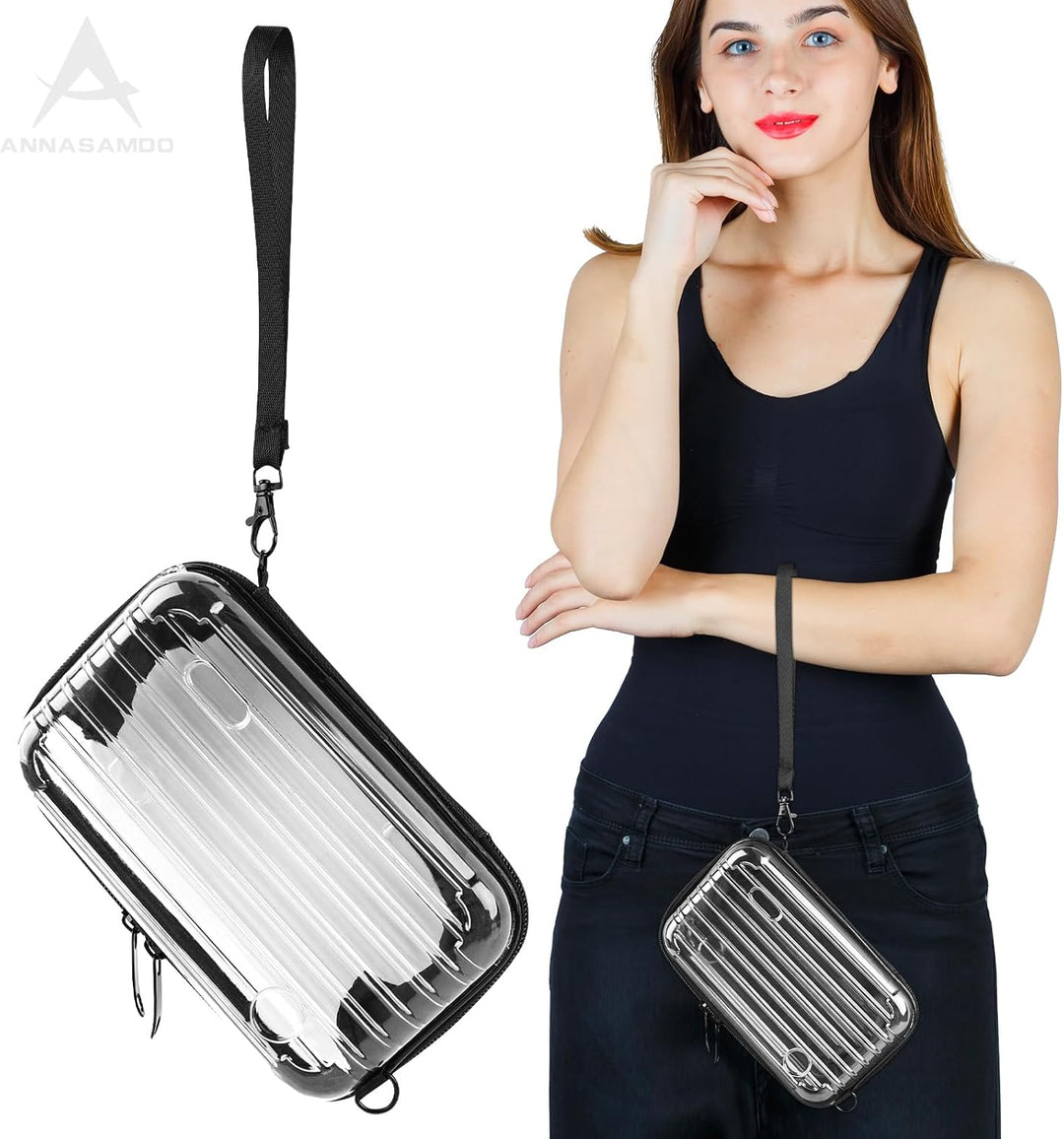 Mini Koffer Umhängetasche, Kleiner Koffertasche Handtasche Innentaschen Kosmetiktasche Hardcase mit