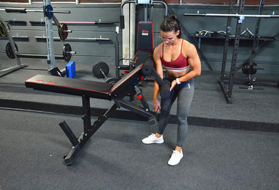 Train Hard® Premium Hantelbank verstellbar als Flachbank Schrägbank Negativbank mit Bein-Fixierung u