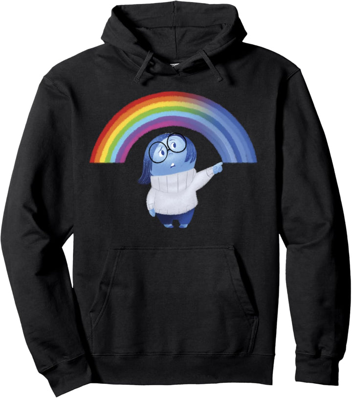 Disney Pixar Inside Out Sadness Rainbow Portrait Pullover Hoodie