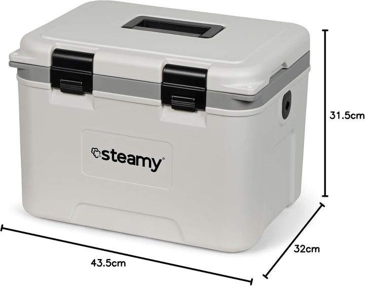 Steamy Marine 21, Kühlbox Inklusive Trennwand und Einlegeschale, 21 Liter, Weiss