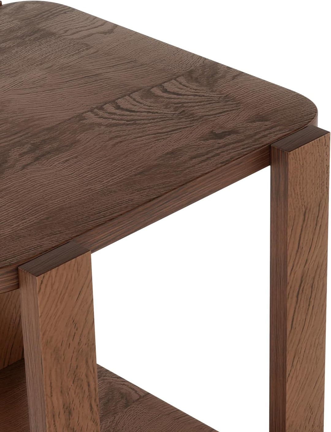 Umbra Bellwood Beistelltisch, Moderner Couchtisch und Nachttisch aus Bugholz, Walnuss Antik