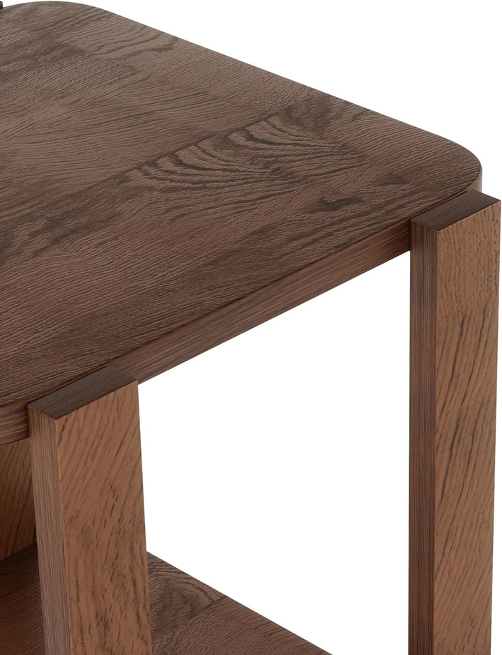 Umbra Bellwood Beistelltisch, Moderner Couchtisch und Nachttisch aus Bugholz, Walnuss Antik