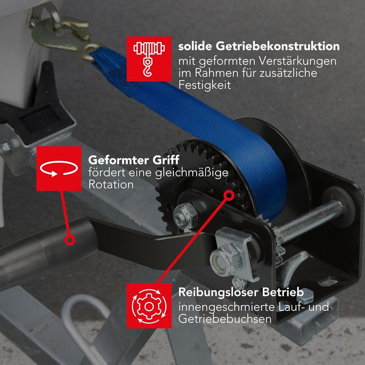 Toolland - Handseilwinde bis 250 kg (WHW250) Schwarz, Schwarz