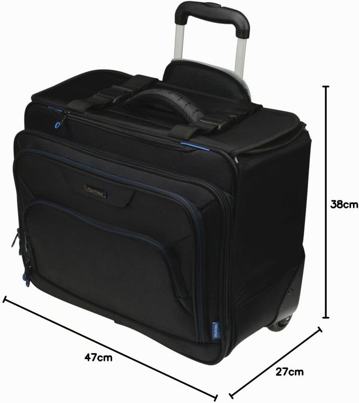 46108 Businesstrolley Pioneer, Laptoptrolley für Notebooks, Koffer mit arretierbarem Teleskoptrolley