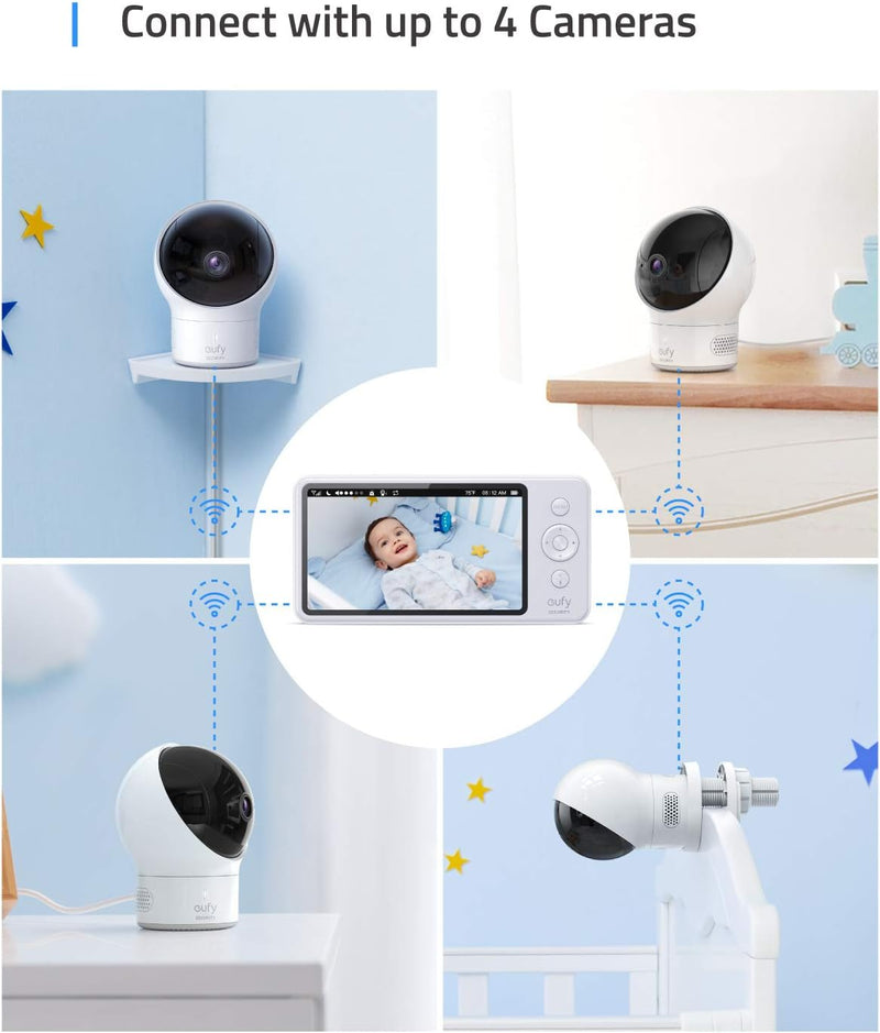 eufy Security Babyphone, zusätzliche SpaceView Babyphone Kamera, Video-Babymonitor, 720p HD, einfach