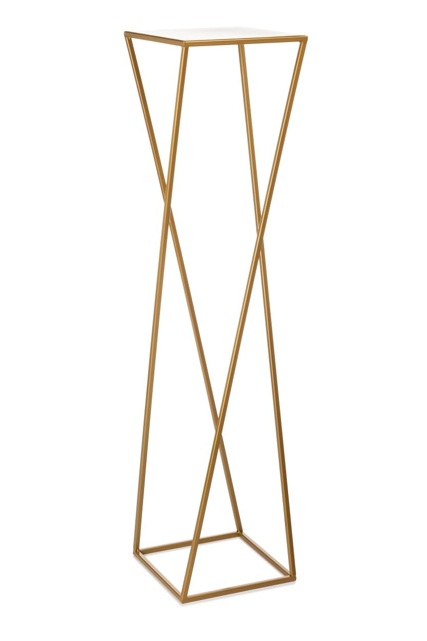 HowHomely Blumenständer Metall Golden 100 cm Hoch - Solider und Robuster Blumenhocker Metall - Pflan