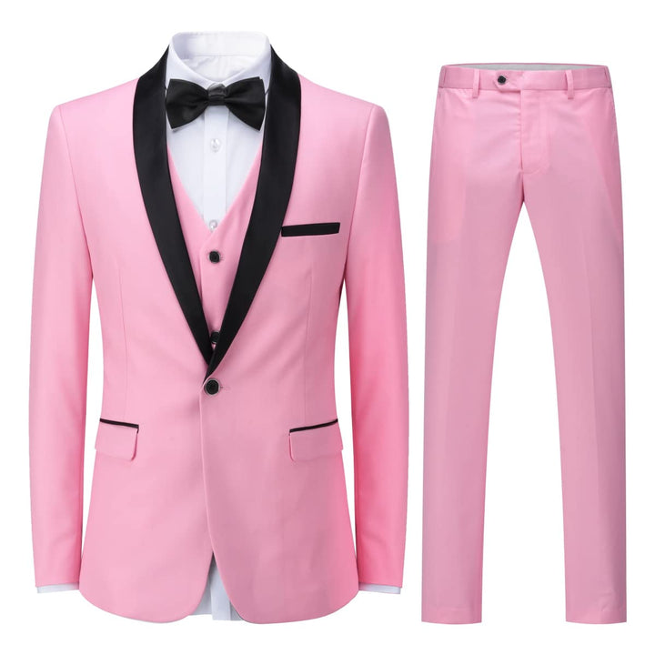 Herren Anzug 3 Teilig Slim Fit Reihe Einfarbig Stoff Business Shawl Kragen Klassisch Tunika XL #976