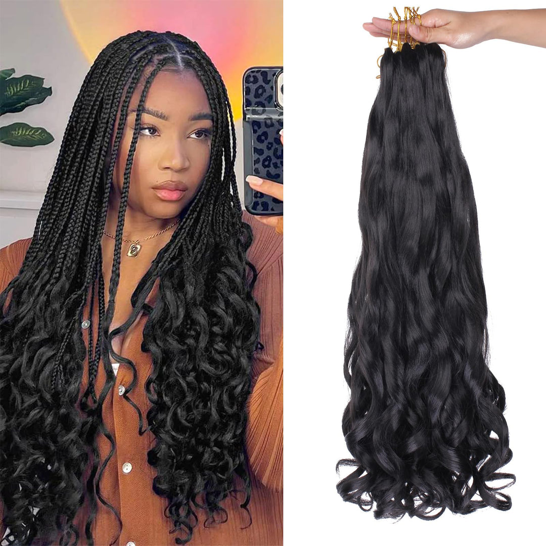 Xtrend Pre Stretched French Curly Braiding Hair 18 Inch 8 Packs Bouncy Loose Wave Braiding Hair Hot