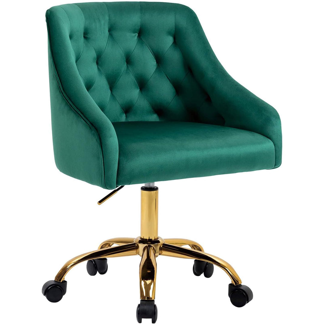 WOEOA Bürostuhl aus Samt, ergonomischer Drehstuhl mit Rollen, höhenverstellbarer Schreibtischstuhl,