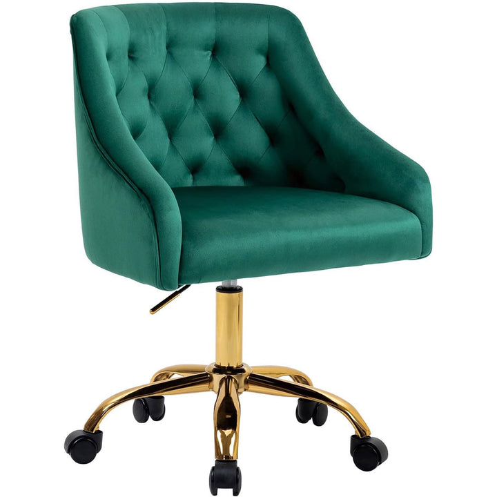 WOEOA Bürostuhl aus Samt, ergonomischer Drehstuhl mit Rollen, höhenverstellbarer Schreibtischstuhl,