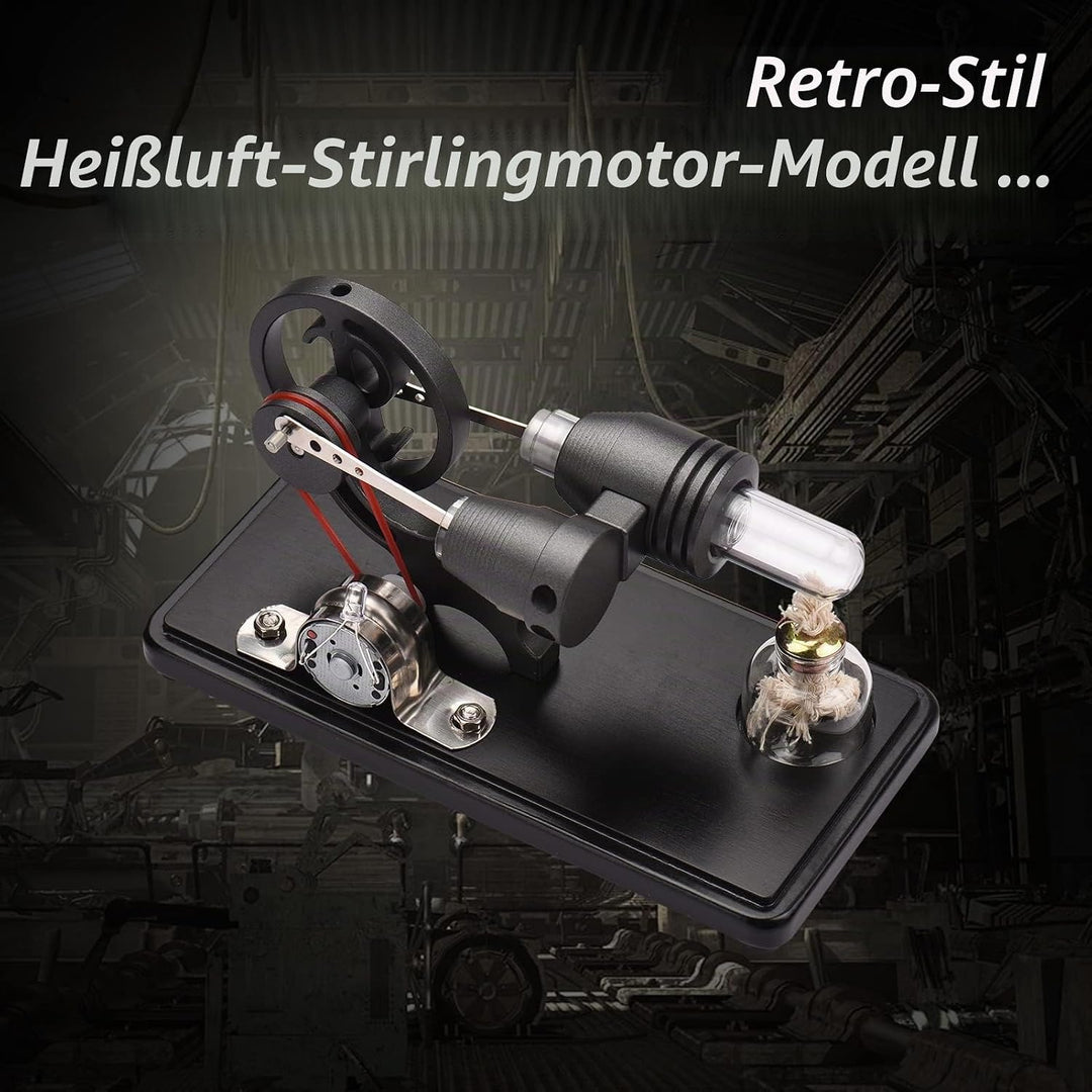 Bisofice Stirlingmotor Stirling Motor Modell mit LED Licht, Heissluft Sterling Engine, Schwungrad-De