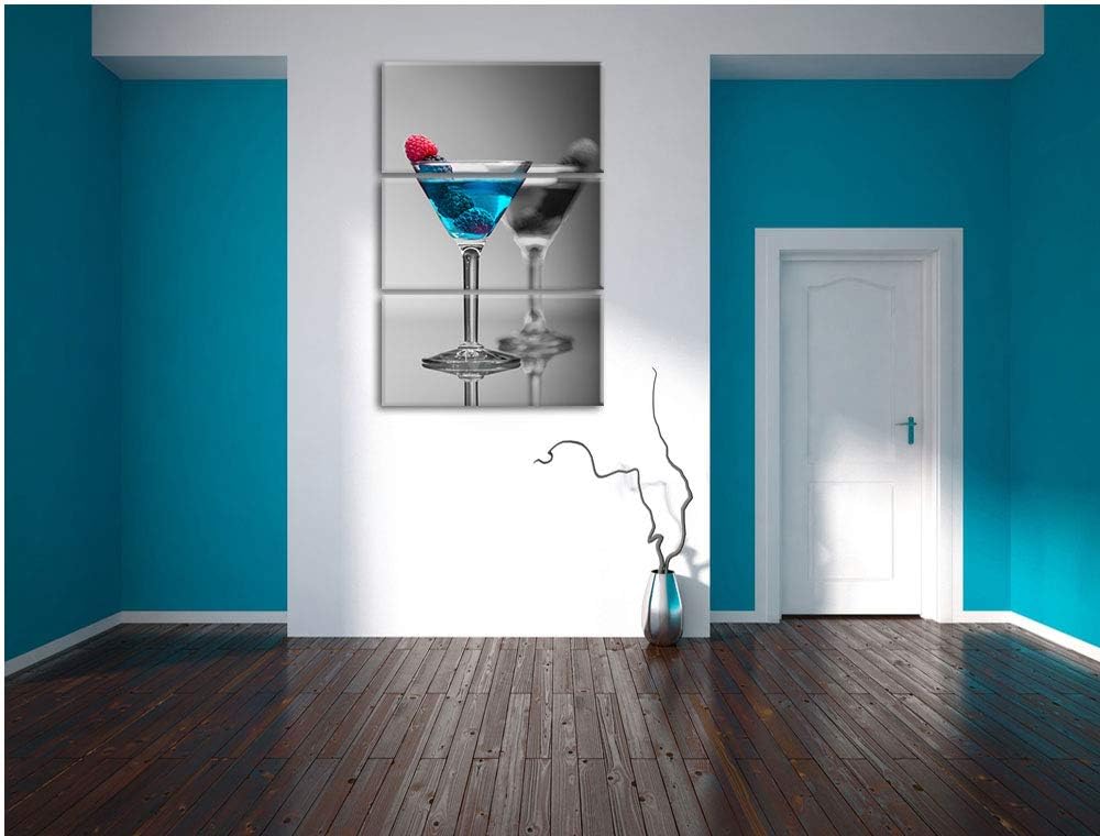 Pixxprint Leckere frische Cocktails als Leinwandbild | Grösse: 3 Teilig (120x80) | Wandbild| Kunstdr