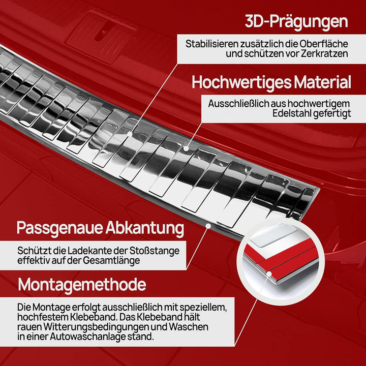 CHROMEMASTER | Ladekantenschutz Stossstangenschutz | Kompatibel mit Toyota Proace 2016- Compact, L1