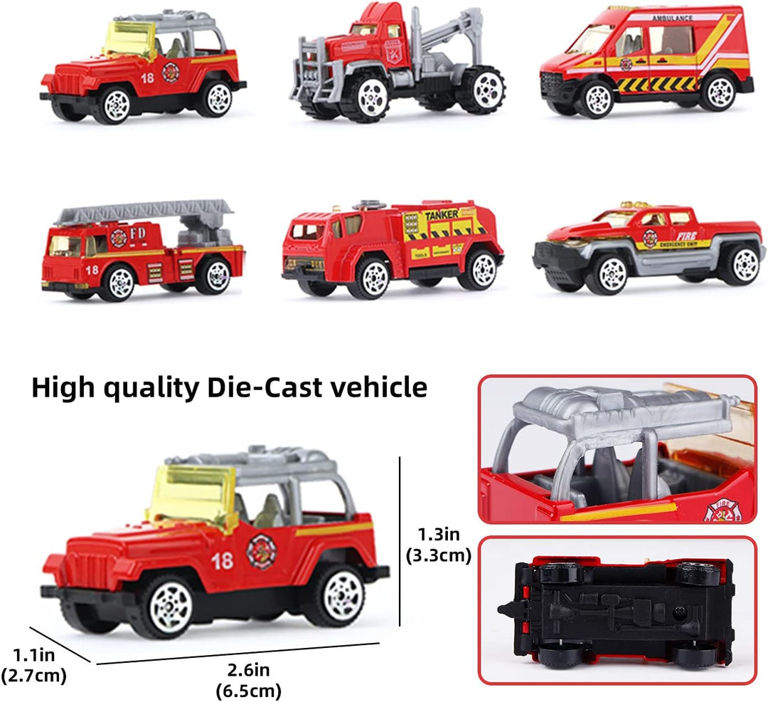 Jenilily Feuerwehr Flugzeug Spielzeug Auto mit Verkehrsschilder  Kleinkind Transporter Spielzeugauto