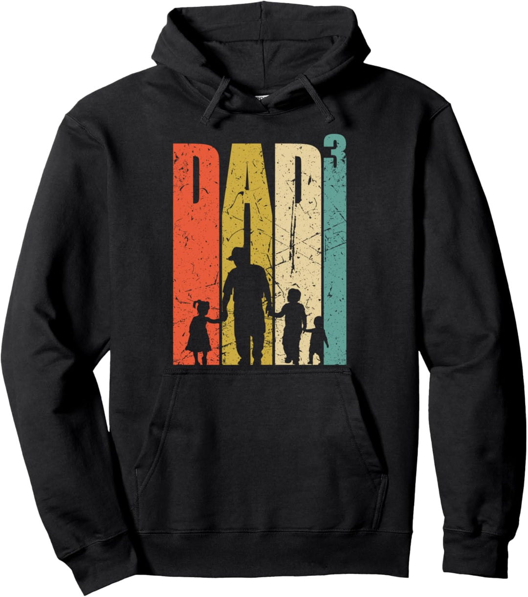 Dad hoch 3 Papa 3 Kinder dreifacher Vater werden Pullover Hoodie