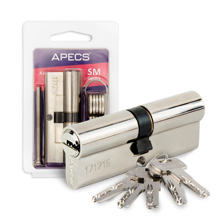 APECS Zylinderschloss Profilzylinder 35/40 mm für Türschloss Haustür mit 5 Schlüsseln Modell SM-75(3