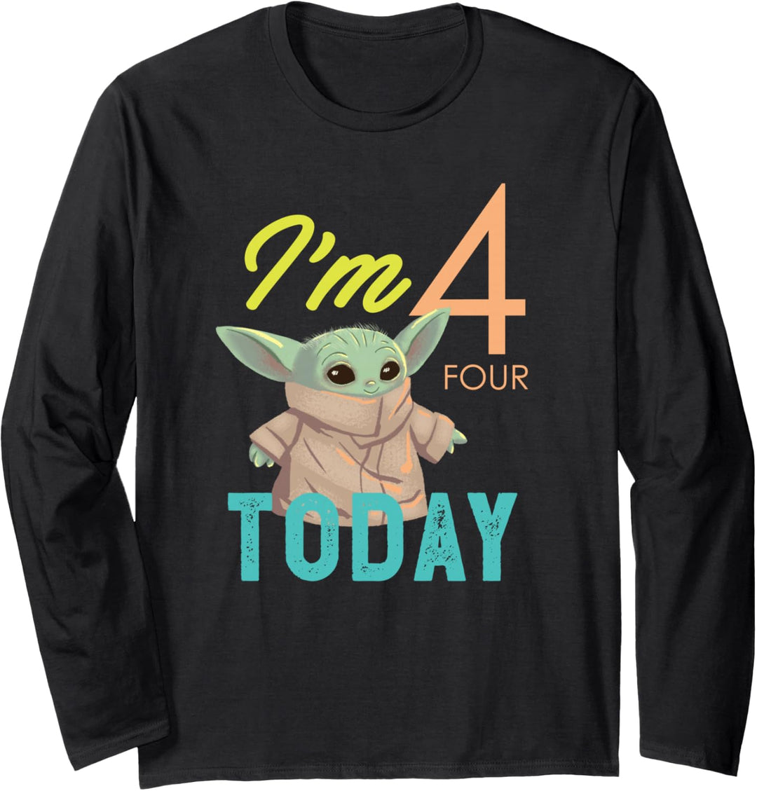 Star Wars The Mandalorian The Child Kids 4th Birthday Langarmshirt