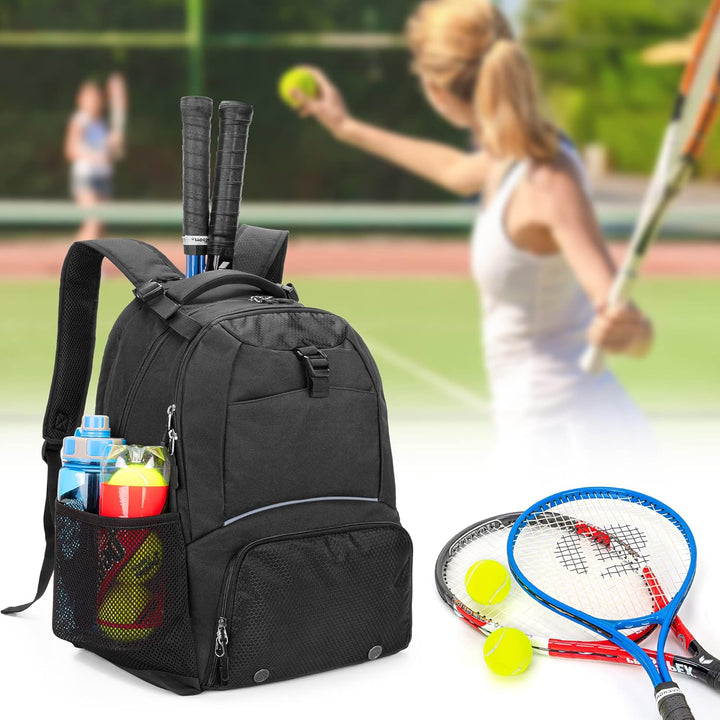 DSLEAF Tennisrucksack für 2 Schläger, Tennistasche mit separatem belüftetem Schuhraum für Tennis-/Pi