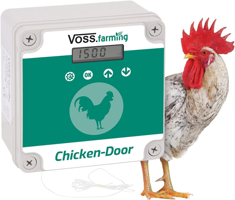 VOSS.farming Set Chicken-Door automatische Hühnertür, Türöffnung, Türöffner für Hühnerstall, Hühnerh