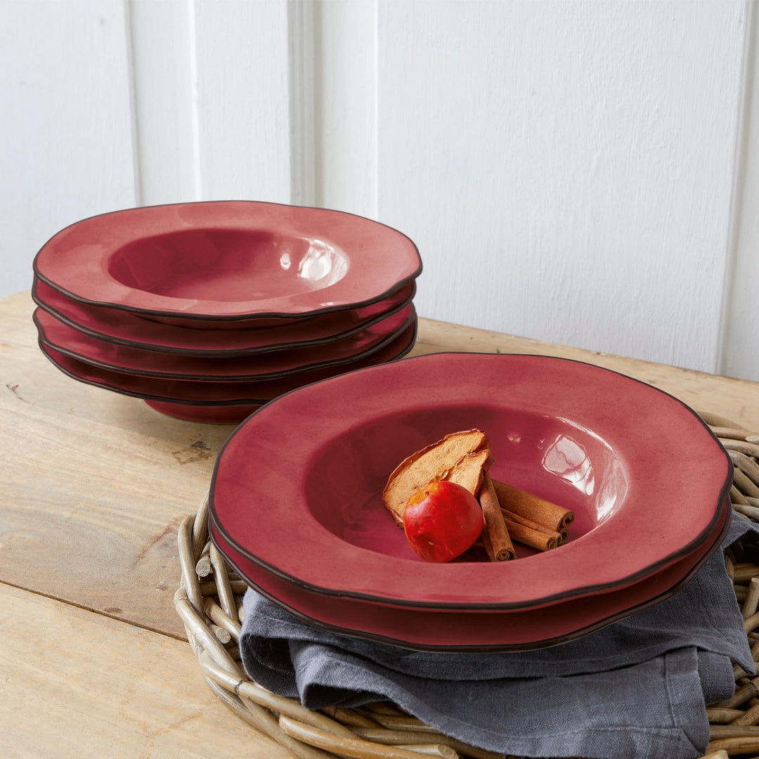 LOBERON Suppenteller 6er Set Biarré, zeitloses Design, natürlicher Charme, spülmaschinenfest, Geschi