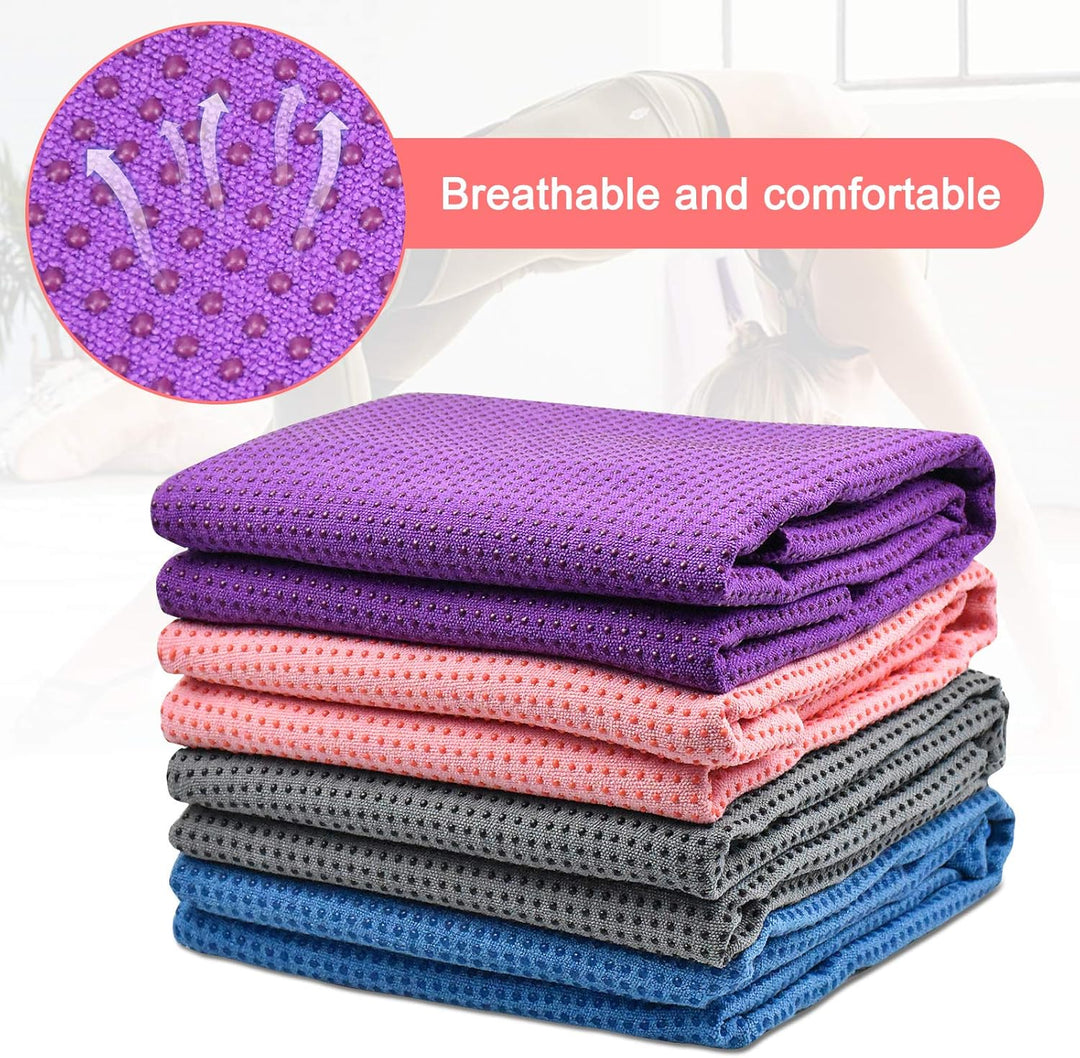 Yogamattenauflage rutschfest mit Noppen für Pilates, Yogamatten Handtücher Gross mit Tasche für Bikr