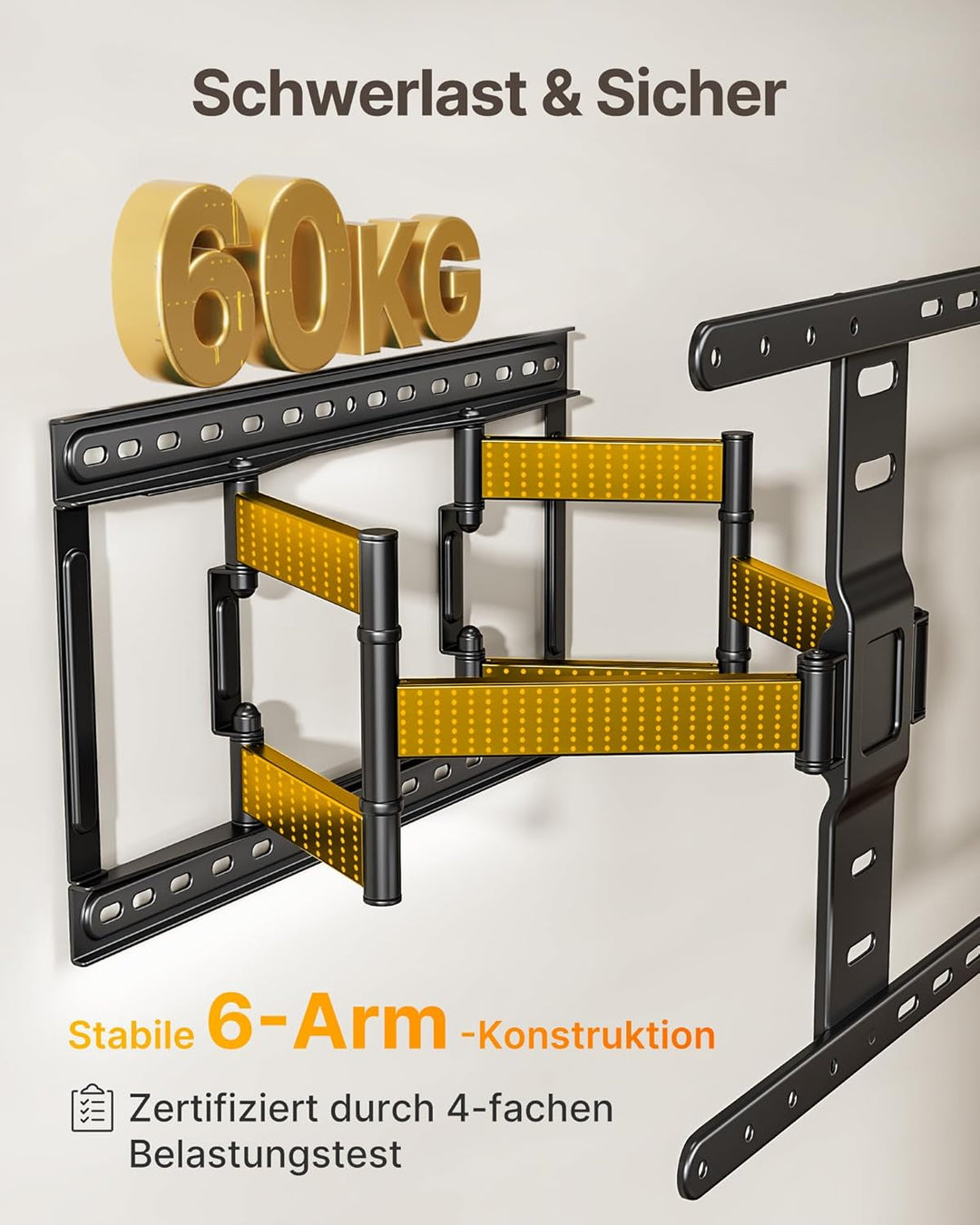 monTEK 1.1" Ultra Slim TV Wandhalterung für 37–75 Zoll Fernseher, Schwerlast Wandhalterung Fernseher