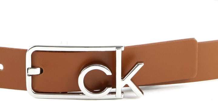 Calvin Klein Big CK Square Buckle Belt W95 Cognac