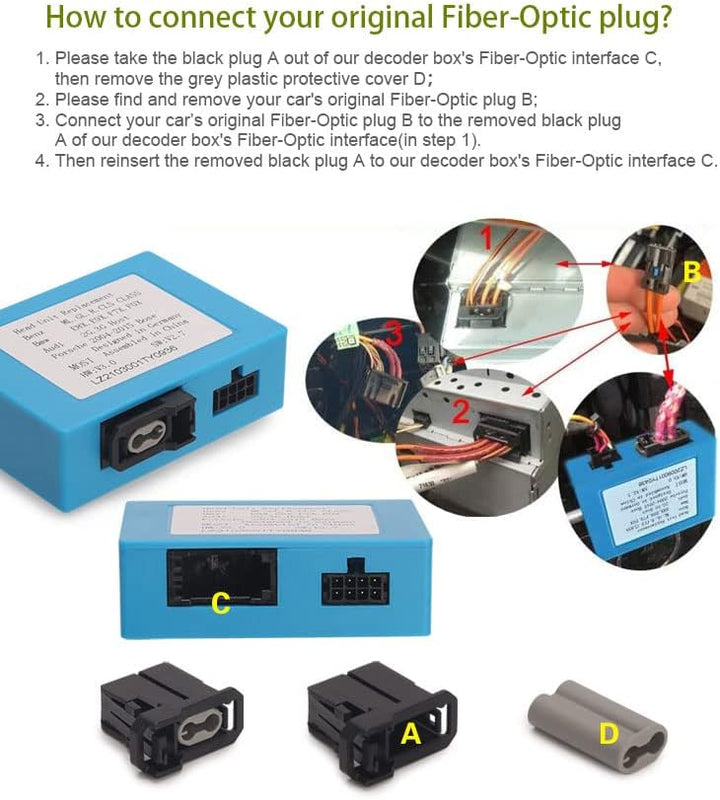 PC001 Most LWL-Verstärker Harman Kardon/Bose Audiosystem Glasfaser Fiber-Optic Decoder Box Für Merce