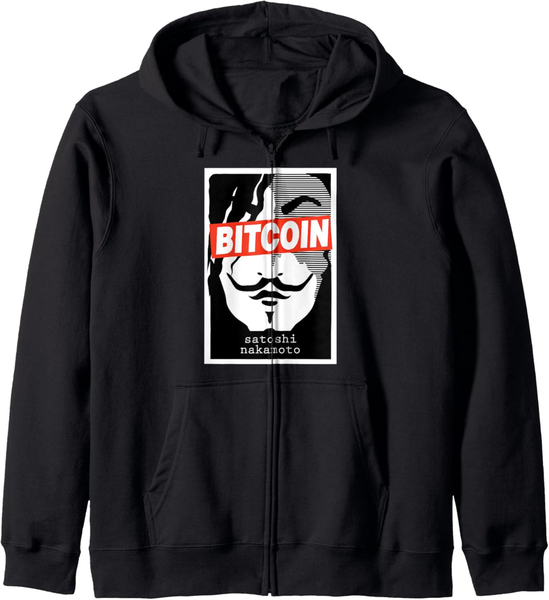 Bitcoin Satoshi Nakamoto Face Cryptocurrency Kapuzenjacke