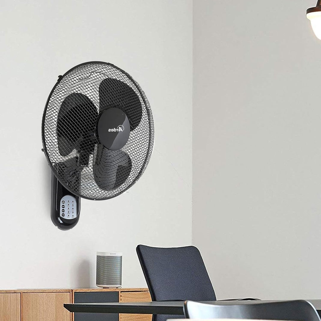 ARDES - AR5W40R Wandventilator mit 3 rotierenden Flügeln (40 cm), Fernbedienung, automatische Oszill
