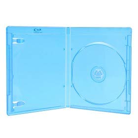 Amaray Blu-Ray Hüllen, Slim 11 mm, Maschinen-Pack-Qualität, Blau, Transparent, 100 Stück