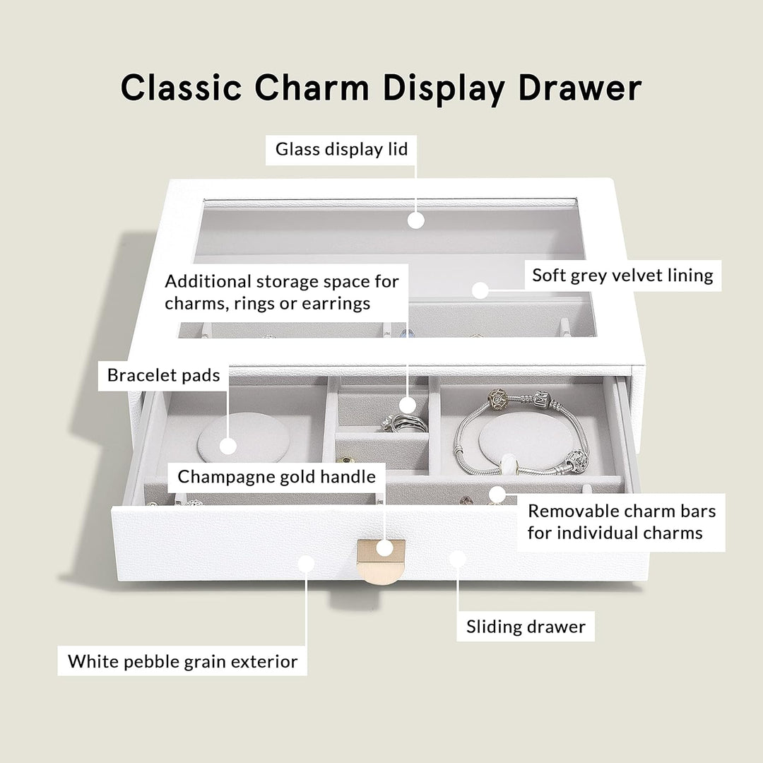 Stackers Pebble White Classic Charm Display Drawer, White