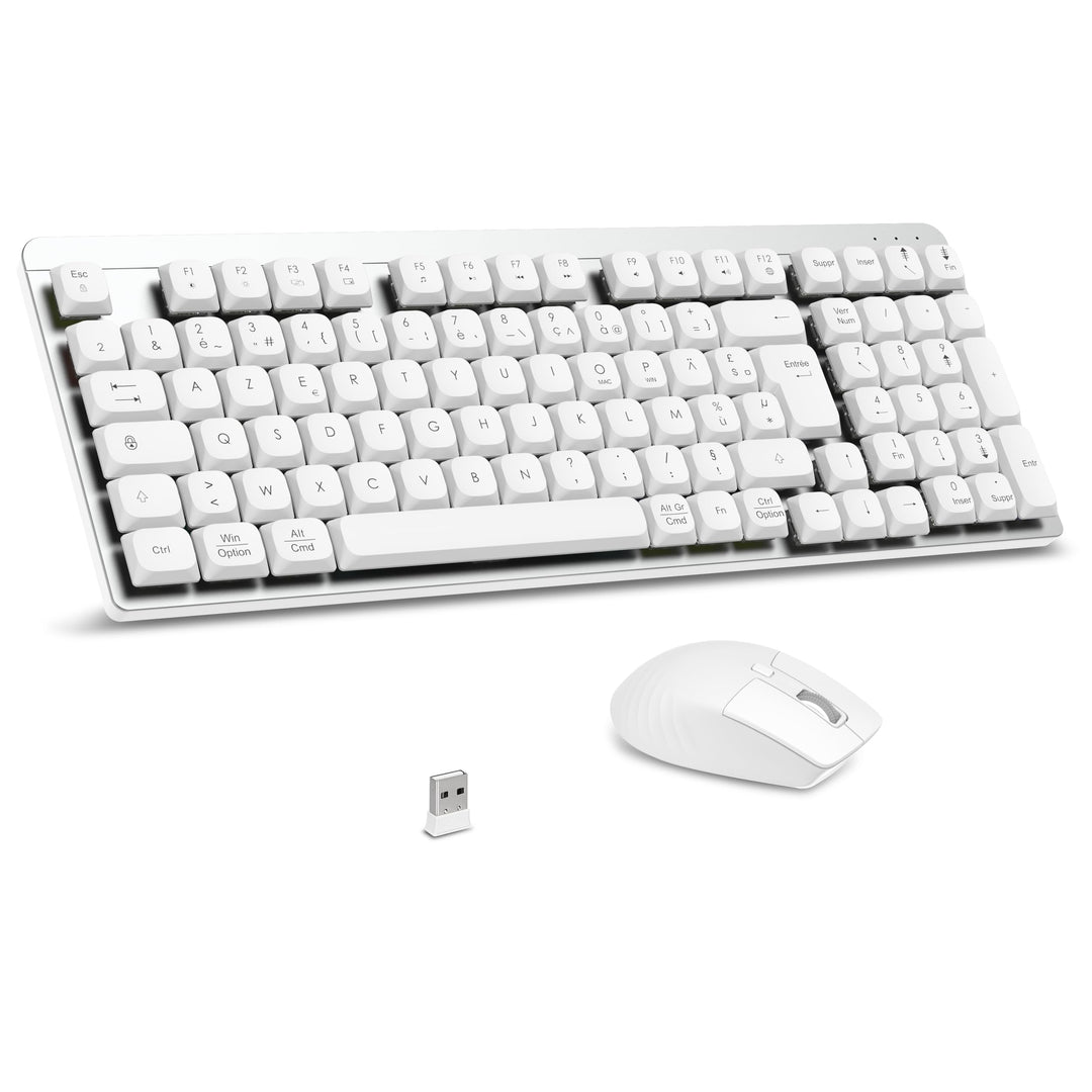 LeadsaiL FA98 Mechanische Tastatur, kabellos, mit Tastatur und Maus mit rotem Schalter, französische