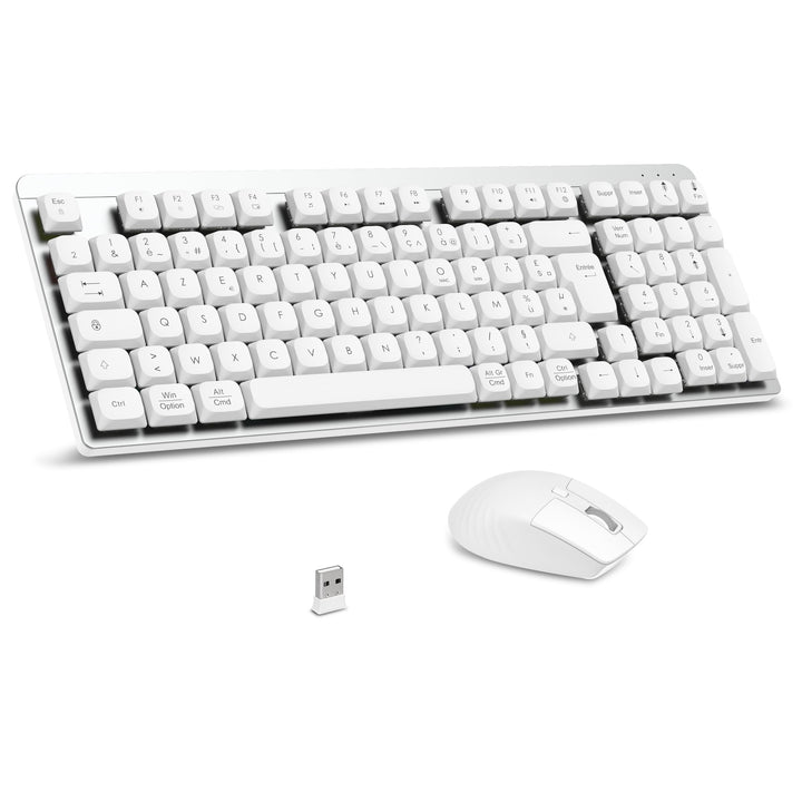 LeadsaiL FA98 Mechanische Tastatur, kabellos, mit Tastatur und Maus mit rotem Schalter, französische