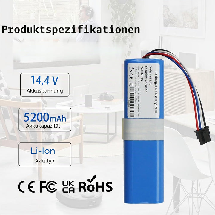 K KYUER Saugroboter Ersatzakku für Dreame D9/D9 Pro/Max D10 D10s L10 L10s L10 Pro Plus F9 Z10 Pro P2