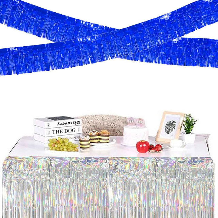 We Moment Zone 6-Pakete Blau Fransen Girlande Metallic, Metallic-Folien-Fransengirlande Hängedekorat