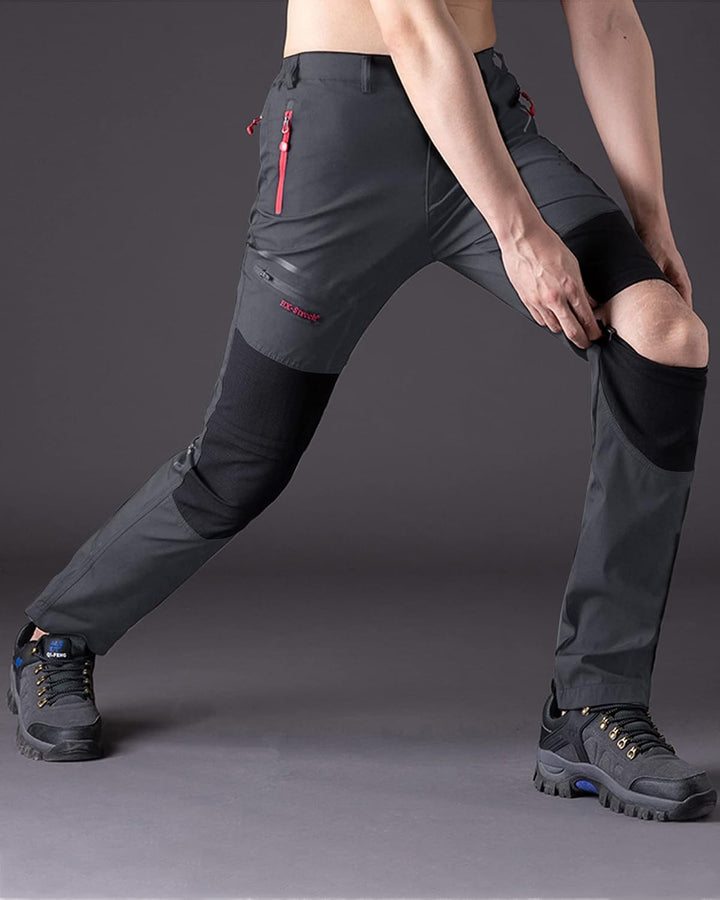SOLOYEE Herren Wanderhose Zip Off Trekkinghose Outdoorhose Wasserdicht Schnelltrocknend Softshellhos