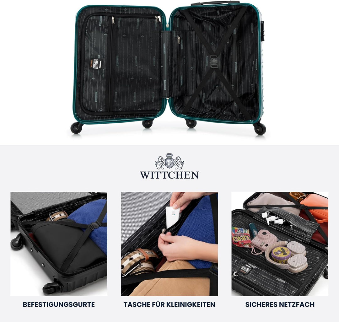 WITTCHEN Reisekoffer 3er Koffer-Set Rollkoffer Trolley Handgepäck Reisekofferset Gepäckset Hartschal