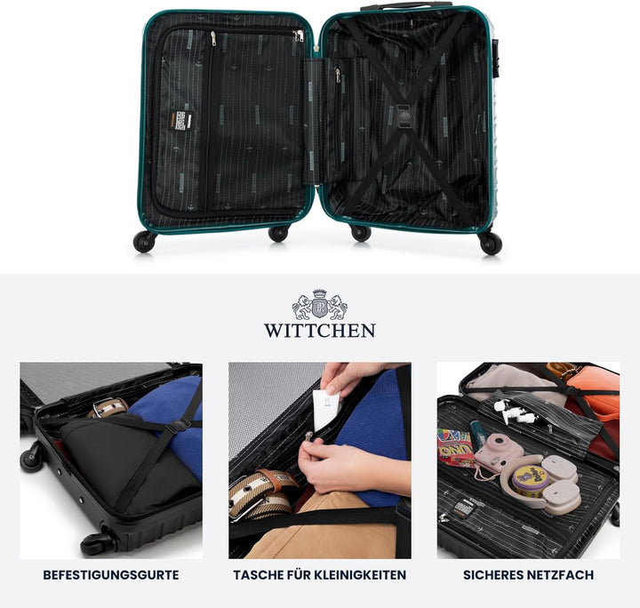 WITTCHEN Reisekoffer 3er Koffer-Set Rollkoffer Trolley Handgepäck Reisekofferset Gepäckset Hartschal