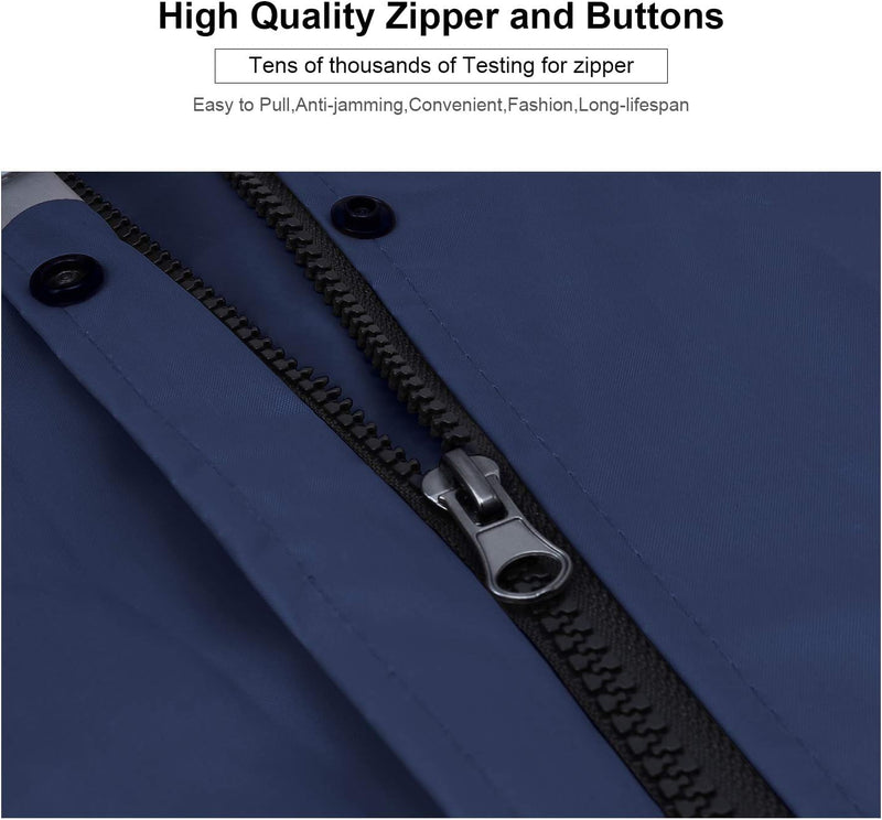 ioutdoor Regenmantel 100% Wasserdicht, der Extra Lange Regenschutz mit Taschen/Reflexstreifen/Kordel