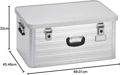 Enders Alubox 80 L mit Schloss Set - Aluminium Box 1 mm Wandstärke, spritzwasserdicht, stapelbar - A