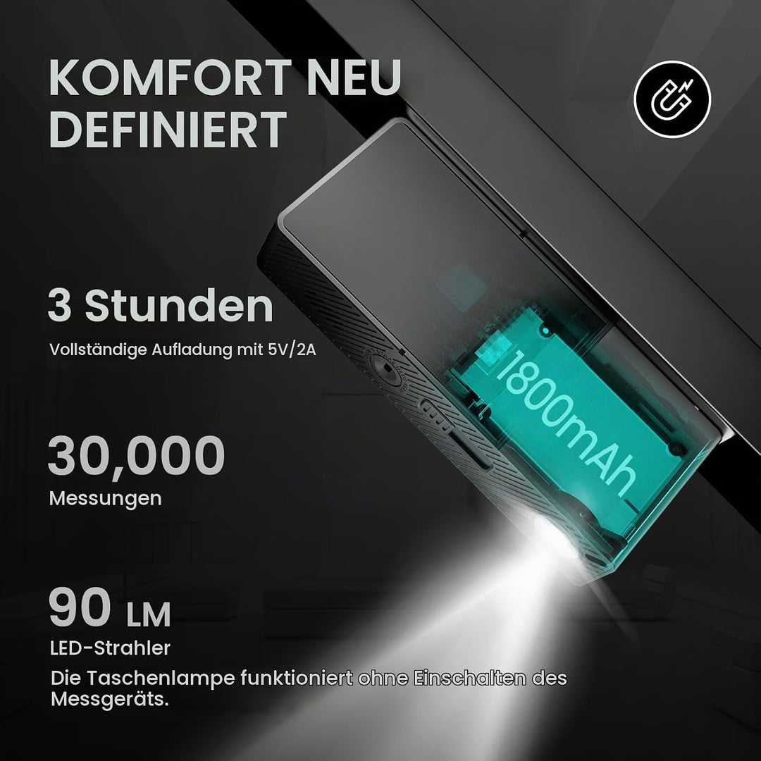 MiLESEEY D9 Pro Laser-Entfernungsmesser mit visueller Ausrichtungsanzeige, 100m professionelles Lase