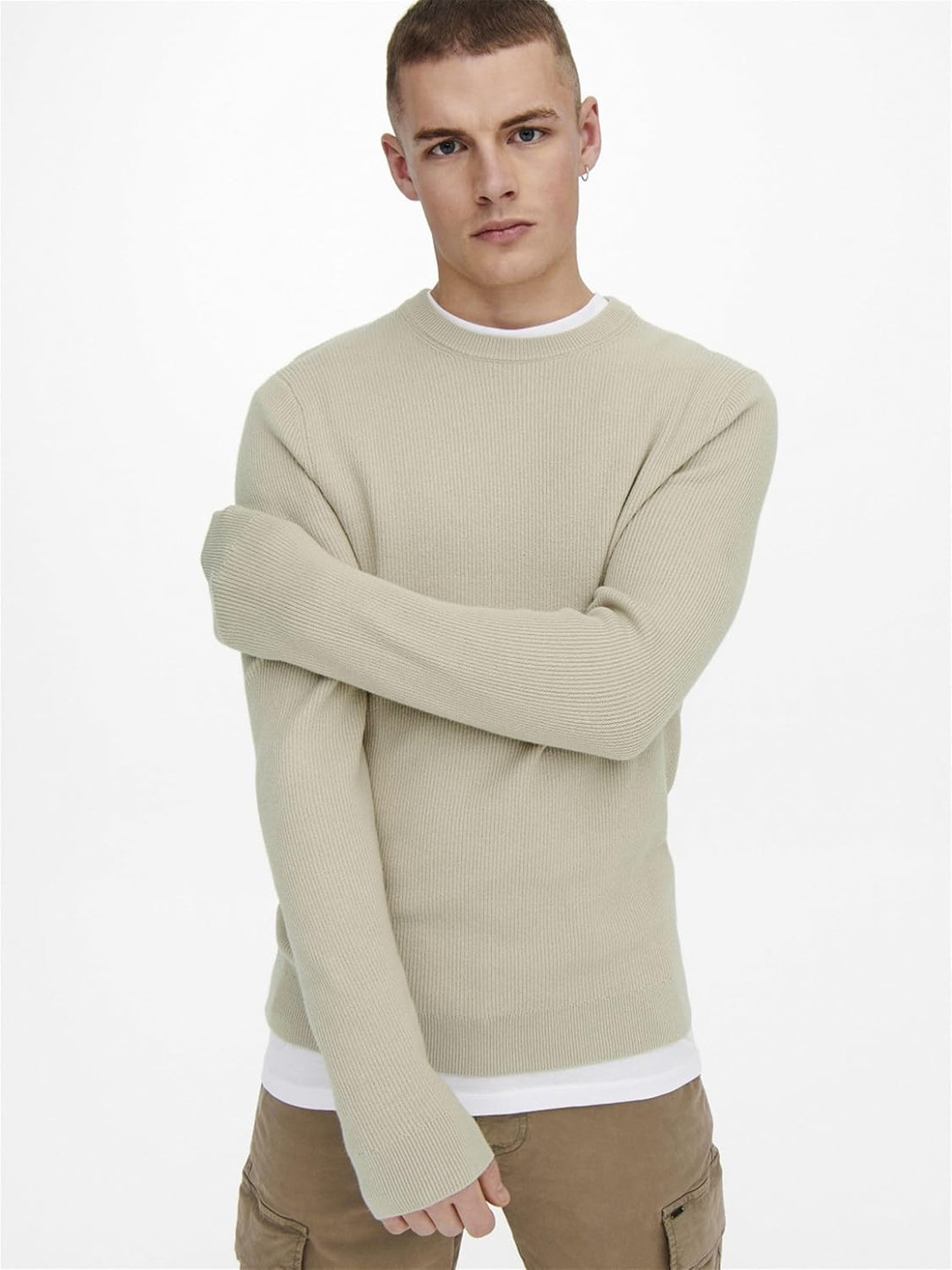 ONLY & SONS Male Strickpullover ONSPHIL Pullover XS Silver Lining, XS Silver Lining
