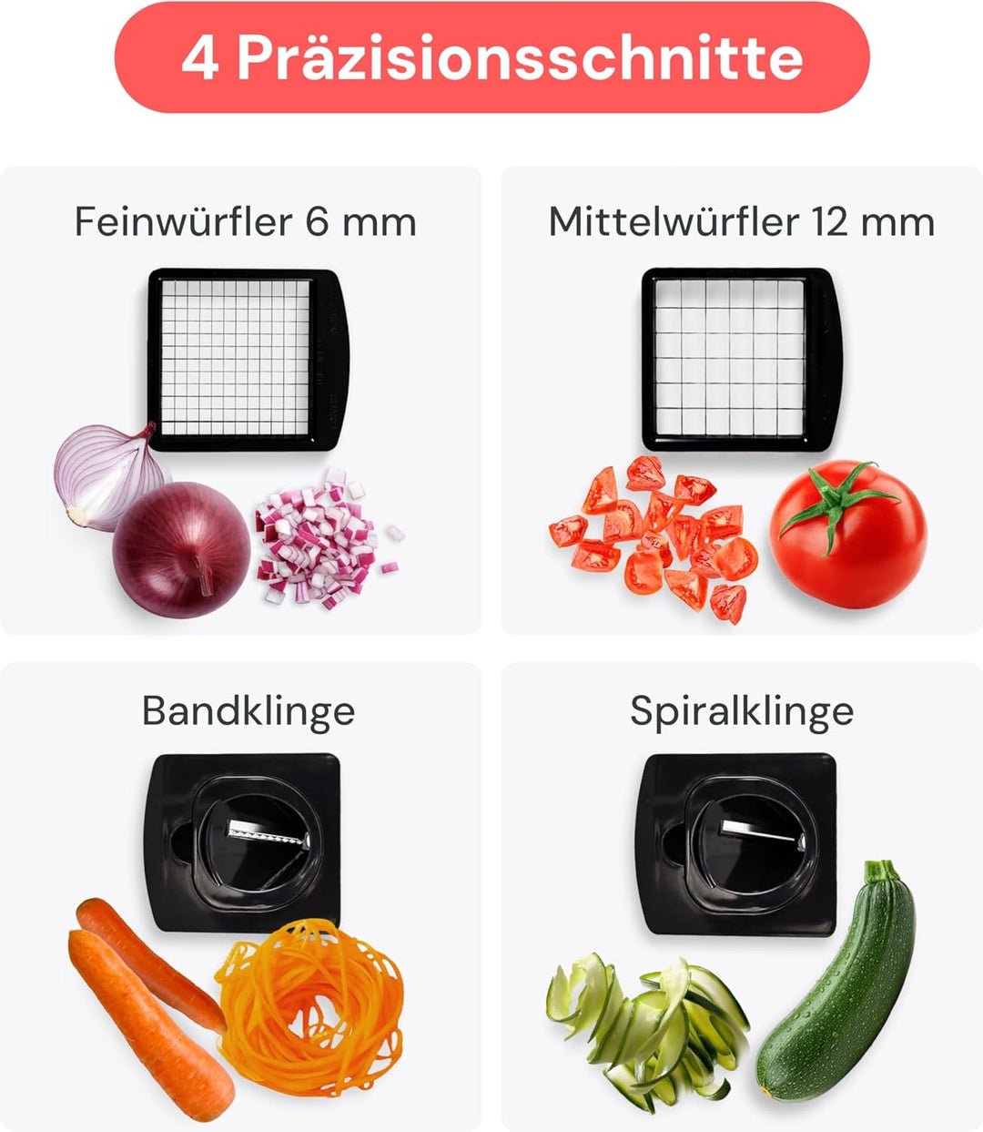 Gemüseschneider Spiralschneider Gemüsehobel - Gemüse Schneider Zwiebelschneider Kartoffelschneider O