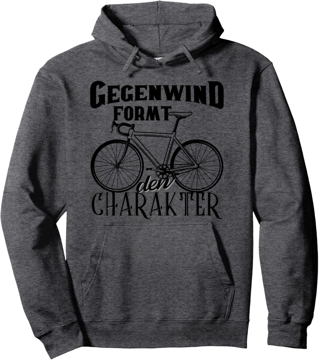 Gegenwind formt den Charakter Fahrradmotiv Mountain Bike Pullover Hoodie