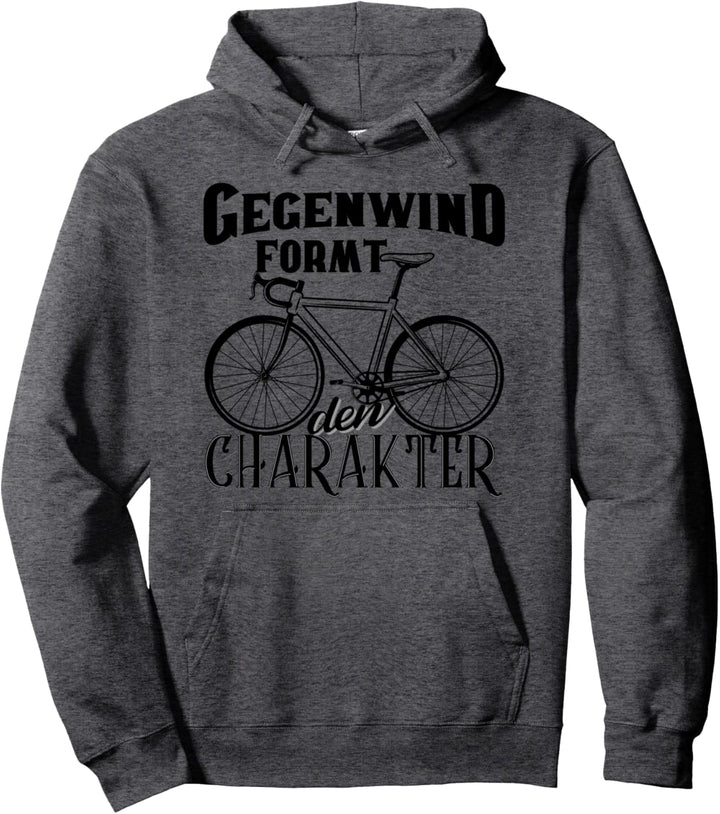 Gegenwind formt den Charakter Fahrradmotiv Mountain Bike Pullover Hoodie