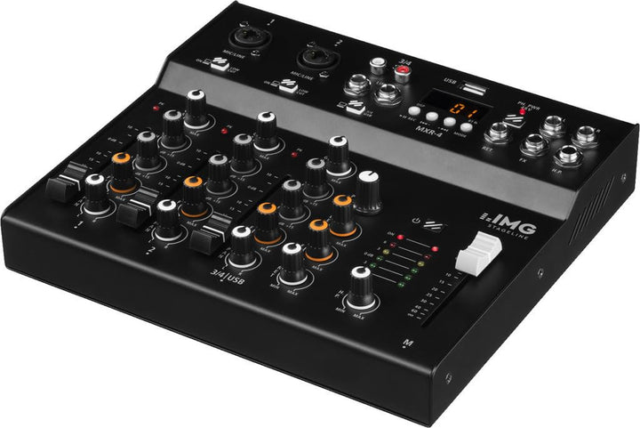 IMG 200250 STAGELINE MXR-4, 4-Kanal Audio-Mischpult mit integriertem MP3-Player, Bluetooth-Empfänger