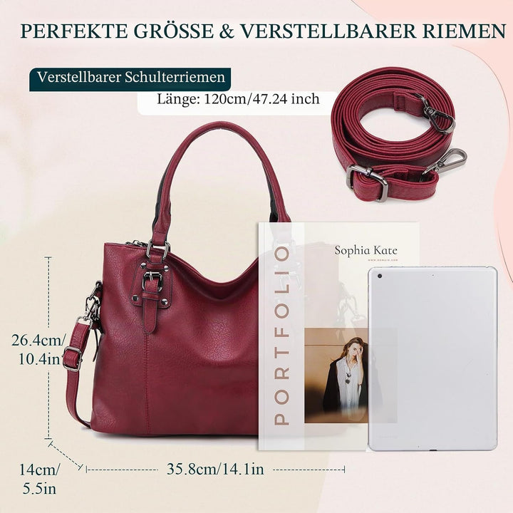 MayBlosom Hobo-Tasche für Frauen, Einkaufstasche, Umhängetasche, Umhängetasche, Geldbörse für Frauen
