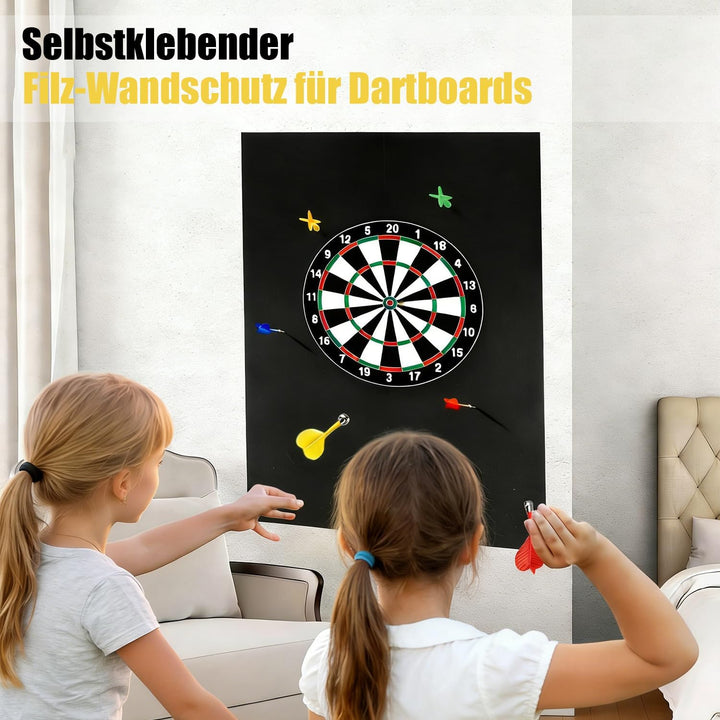 4 Stück Filz Dartboard-Wandschutz, 30x30x1,2cm Dart Wandschutz, Selbstklebend, Schutz Dartscheibe Wa